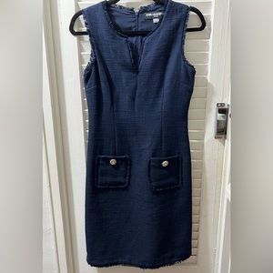 Karl Lagerfeld Paris Textured Shift Dress with Front Pockets